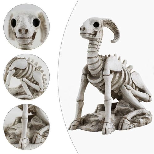 Décor d'halloween effrayant squelette de chèvre figurines réalistes