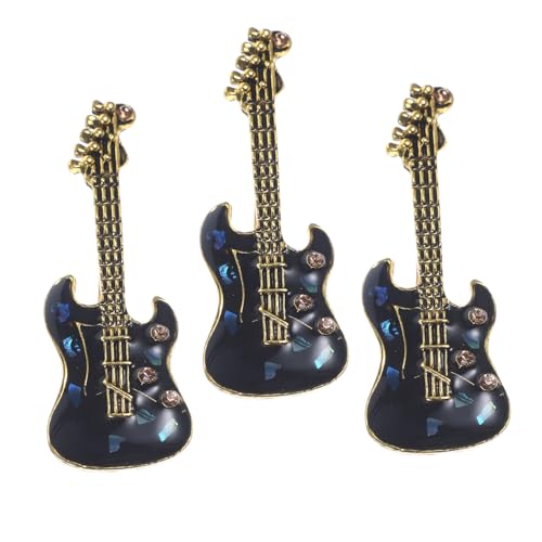 ORFOFE 3 piezas Broche Guitarra Eléctrica Esmaltado Pin de Solapa Artístico y Resistente para Mochila Sombrero y Chaqueta Accesorio Decorativo para Amantes Música y Eventos