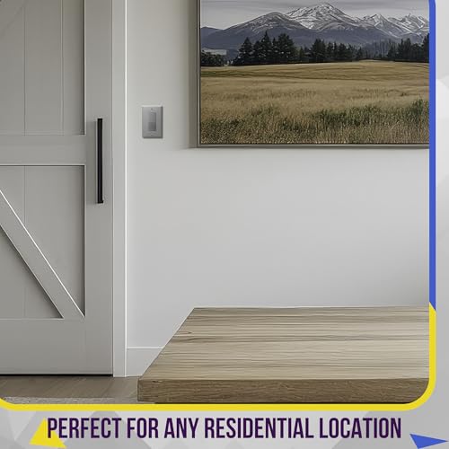 Image of ENERLITES Decorator Light Switch or Receptacle Outlet Wall Plate, Gloss Finish, Size 1-Gang 4.50 inch x 2.76 inch, Unbreakable Polycarbonate Thermoplastic, UL Listed, 8831-GY, Gray