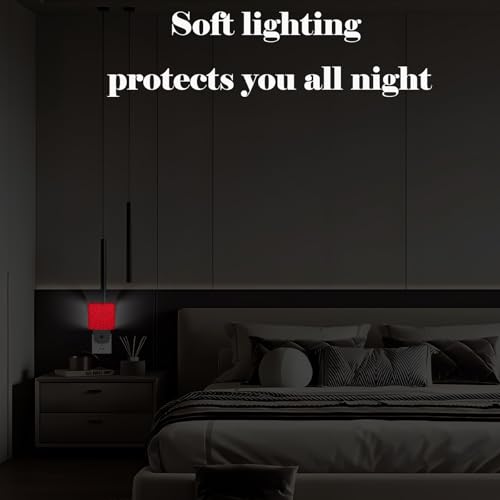 Image of Red Spider Web Night Light,Plug Into Wall Decor for Stairway,Hallway,Kitchen,Dusk to Dawn Sensor Nightlights for Boys /Girls /Women /Men Room Gifts