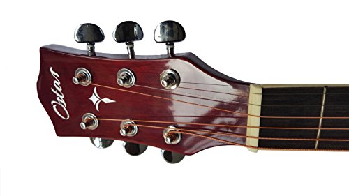 Image of Ostar Acoustic Guitar with Trus rod 39 Inch Cutaway, 21 frets With Strings and Pick (Sunburst)