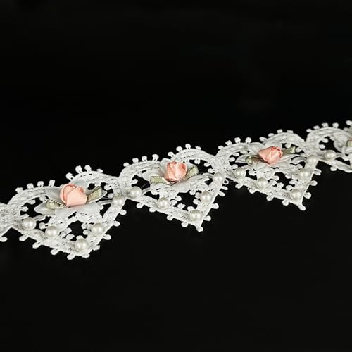 URIMPAVIDO White Pearl Love Heart Trim