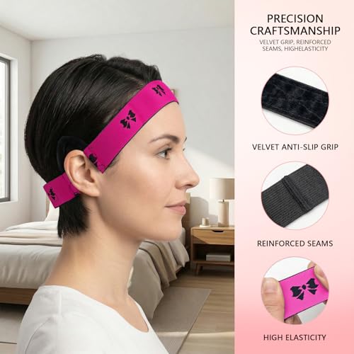 Wig Band for Lace Front, 2 Pack C-Shaped Ear Cut Out Wig Band, Double-Sided Velvet Lace Melting Band for Lace Front Wigs, Soft Comfortable Hold