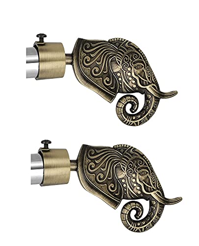 Image of FERIO Aluminium Antique Finish Curtain Brackets for Window and Door Parda Holder /Curtain Holders for Wall 1 Inch Rod Support Fittings Curtain Accessories 5 Set (10 pcs)