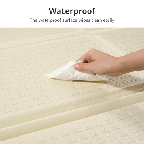 Image of PIGLOG Foldable Baby Play Mat for Floor, Baby Floor Mat for Crawling, Reversible Waterproof & Non-Toxic Baby Foam Playmat, Baby Play Mat for Babies, Infants & Toddlers 6-12 Months