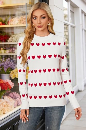 Image of Arach&Cloz Women's Wool Blend Classic Crew Neck Casual Fall Sweaters