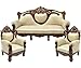 FURNITURE HUB Wooden 5 Seater Maharaja Sofa Set for Living Room | 3+1+1 for Office & Lounge | Teak Wood
