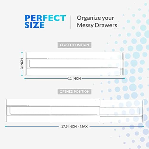 Deckndraw Drawer Dividers-Pack of 2 Drawer Organiser dividerSturdy Plastic Draw DividersAdjustable Drawer DividersNon-Slip Rubber Pads-Easy InstallationDrawer Dividers For Clothes and Kitchen