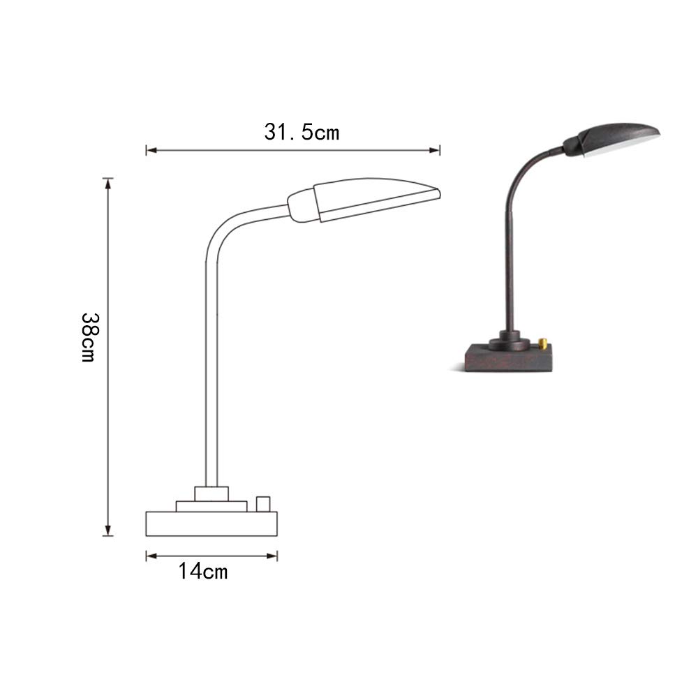 Vinta Antike rost Arbeitsplatzlampe Metall Leselampe Verstellbare Schreibtischlampe G9 Retro Tischleuchte Schlafzimmer Nachttisch Lampe Arbeitsplatz-Leuchte