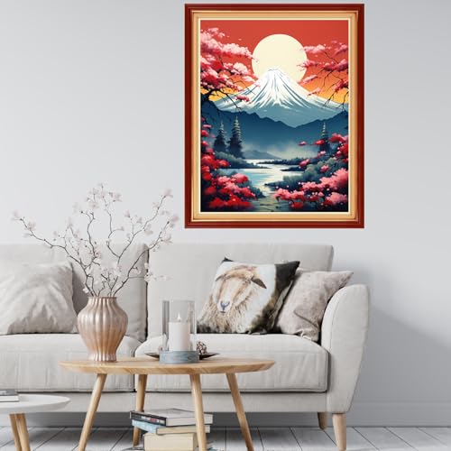Image of Findvoor Stamped Cross Stitch Kits for Beginner Embroidery Kits for Beginners Adults DIY 11CT Cross Stitch Patterns Needlepoint Kits Crossstitching Kits-Moonlit Night Scene 16x20 inch