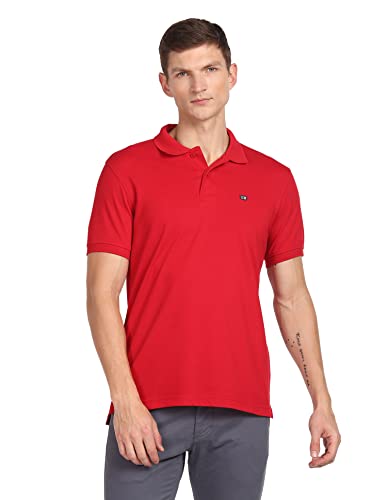 Image of Arrow Sport Solid Polo T-Shirt for Men - Regular Fit, Cotton Half Sleeves Mens Tshirt