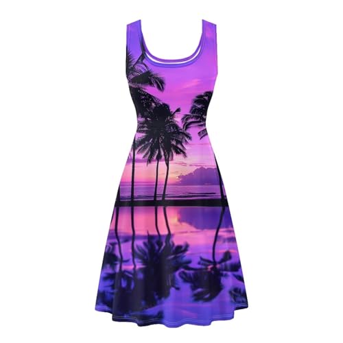 Image of Dreaweet Casual Sleeveless Dresses for Women Girls, Round Neck Tank Dresses with Pockets Summer Sundress Size XS-4XL