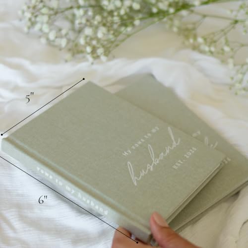 Image of Wedding Vow Books His and Hers 2 Pack Personalized 2026 Year Linen Vow Book