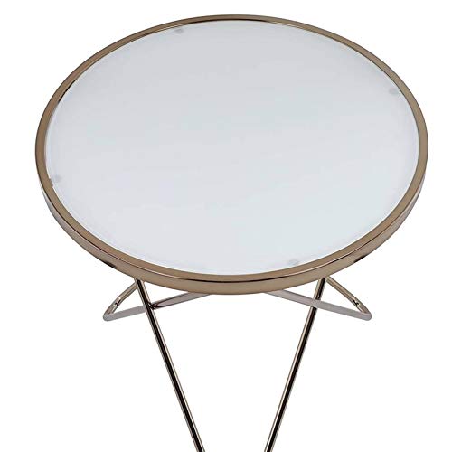 LGXXYF Contemporary Round Coffee Table in Champagne + Frosted Glass