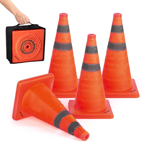 BATTIFE [4 Pack] 18 Inch Collapsible Traffic...