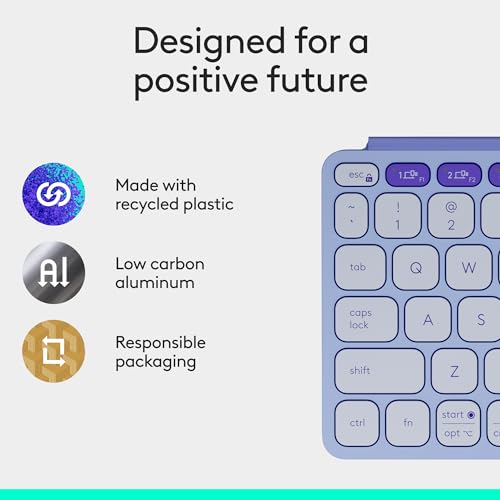 Image of Logitech Keys-to-GO 2 Portable Bluetooth Tablet Keyboard with Built-in Cover, Slim & Compact Wireless Keyboard for Windows, Android, Linux, iPad, iPhone, Mac, Apple TV - Lilac
