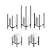 volnyus Metal Pillar Candle Holders Set of 5 Black Candlesticks for Fireplace/Table/Wedding/Christmas Candelabra Decoration Modern Art Classic Design with Geometric Shape