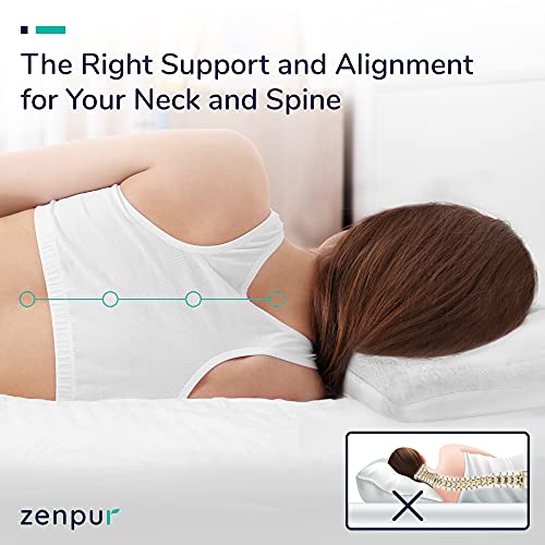 ZenPur - Memory Foam Pillow - Orthopedic Pillow for Neck Support - Made in EU, 2-Pack, Comfortable Side Sleeper Pillow… - Image 4