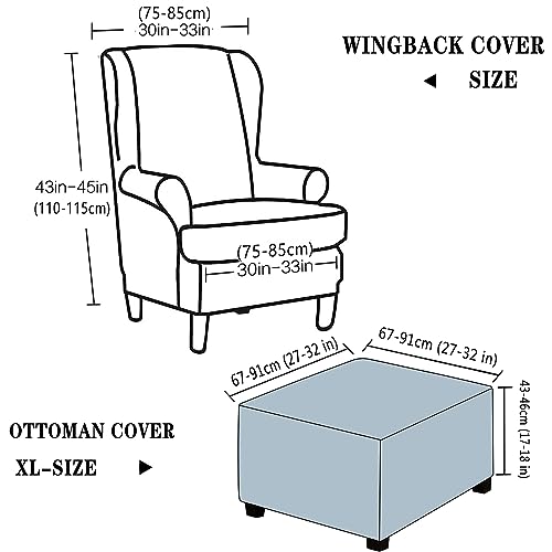 Funda para sillón elástica protector de silla respaldo de ala 4