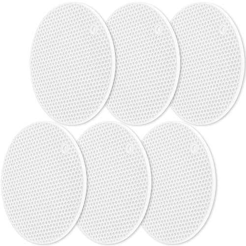 homEdge Sottopentola in silicone, confezione da 6 pezzi, multiuso, antiscivolo, resistente al calore, colore: bianco