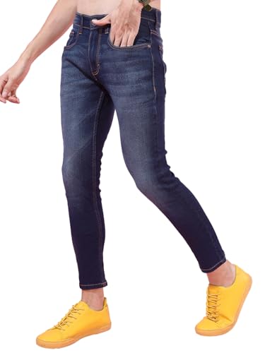 Image of Highlander Men's Slim Fit Jeans | Cropped Length | Jeans for Man| Stylish Casual Wear for Everyday Comfort