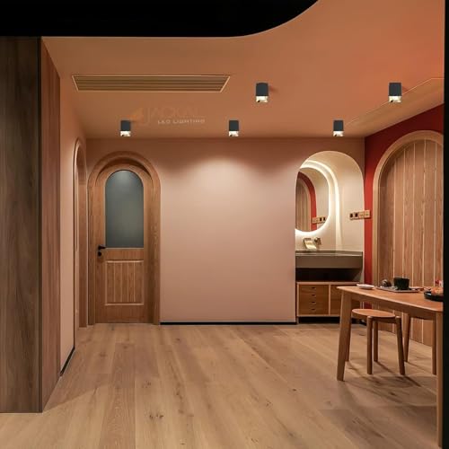Image of JACKAL 12W LED Natural White Square Surface Ceiling Light | Cylindrical COB Downlight with Aluminium Body | Indoor Spot Light in Rose Gold Finish