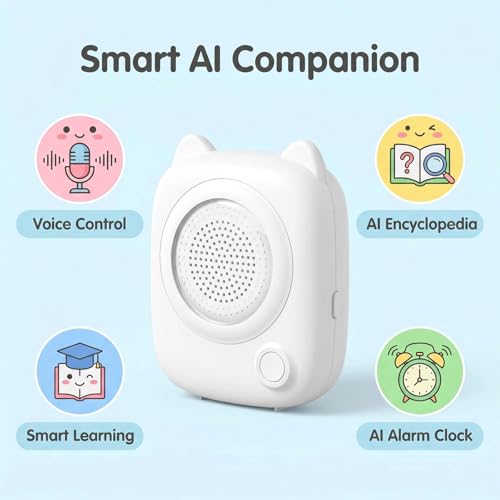 Image of Bxiadbzl AI Voice Powered Sticker Maker for Kids, Wireless 2.4G WiFi Inkless Pocket Thermal Note Label Printer,Mini Portable Printing Machine for DIY Coloring (White)