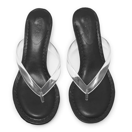 Image of Kitten Heel Thong Sandals for Women Slip-on Low Heeled Sandal Fashion Summer Flip Flops Heels