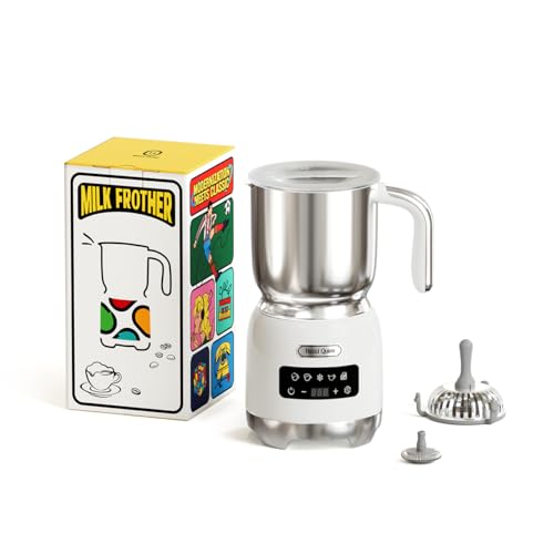 Hazel Quinn Mousseur à Lait Électrique en Acier Inoxydable, Multifonctionnel 5 en 1, Chauffe Lait Électrique, Machine à Chocolat Chaud, Contrôle Tactile LED, pour...
