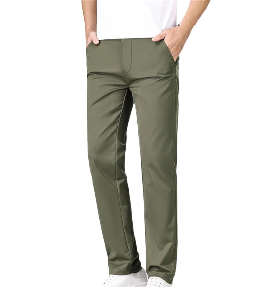 Men's Four Seasons Suit Pants - Business Fashion Solid Color Straight Casual Office Formal Trousers Plus Size