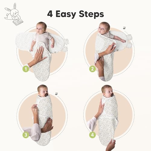Image of 3-Pack Organic Baby Swaddle Sleep Sacks - Swaddles for Newborns, Infant 0-3 Months, Baby Girls, Boys, Soft & Snug Newborn Sleep Sack, Nursery Swaddling Blankets (Prairie, OS)