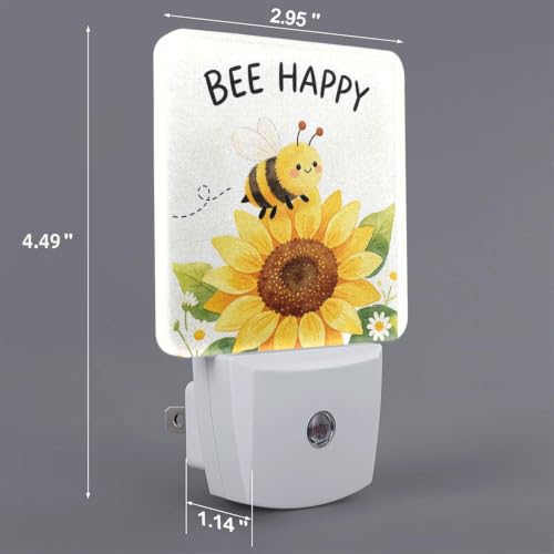 Image of Sunflowers Happy Spring LED Plug-in Night Lamp Set of 2 for Corridors
