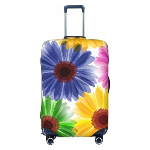 Colorful Flower Print Luggage Suitcase Cover Protector Luggage Washable Covers With Concealed Zipper
