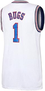 JOLI SPORT Bugs 1 Space Men's Movie Jersey Basketball Jersey S-XXXL White (XL)