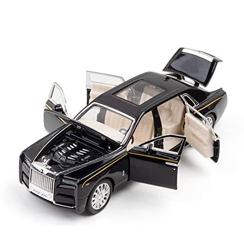 Image of 1:32 Diecast Metal Car Model Phantom Toy Cars For Kids Pull Back Openable Doors With Light Sound, Multicolor
