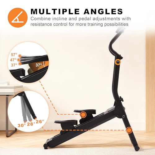 Image of Upgraded Magnetic Stair Stepper for Home, 16-Level Adjustable Resistance up to 77LBS, with Cup Holder & Bluetooth APP, Folding Compact Cardio Climber, 350LBS Capacity