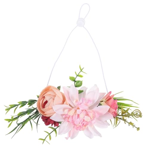 VERDANVERSE Pet Dog Wreath Headwear Floral Crown for Dogs Cats for Weddings Dress Up Occasions Stylish Flower Costume Accessory for Pets Pattern C