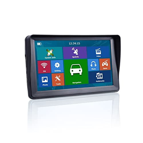 7 'HD Coche GPS Navegación 8G 256MB 800 * 480 Pantalla de resolución Bluetooth Avin Navito Europa Map camión navegador Fácil instalación(256MBSunshade)