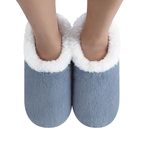 Snoozies Butter Soft House Slippers for Women, Cozy Sherpa-Lined Slipper Socks for Women Soft Sole Non-Skid Machine Washable2