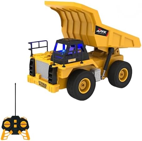 Uzaktan Kumandalı 40 MHz Tam Fonksiyonlu Rc İş Araçları Led Işıklı Kepçeleri, Damperi ve Vinç Hareketlidir (Kule Vinç-Kepçe-Bulldozer-Kamyon) (Kamyon) - Görsel 1