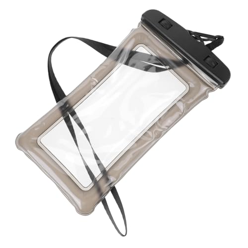 COLLBATH Transparent Smartphone Case Floating Dry Bag for Diving Canoeing Water Sports Black TPU Inflatable Version with Full Touchscreen Functionality