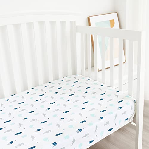 Image of Crib Sheets for Boys or Girls 2-Pack, Fitted Crib Sheet 52'' x 28''