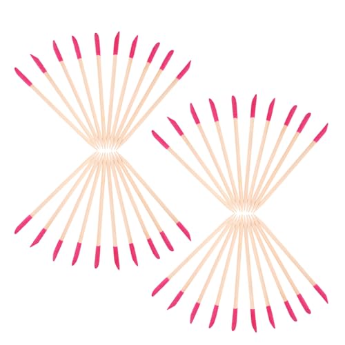 Cabilock 50 piezas Palitos Naranjo para Manicura y Pedicura Palitos de Madera Doble Punta para Cuidado de Cutículas Lijado y Pulido de Uñas Herramienta Desechable para Detalle DIY Uñas