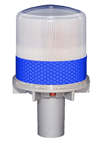 S4L BLUE 1/4NM SOLAR FLASHING LED Marina Dock Barge Boat Safety Beacon Light