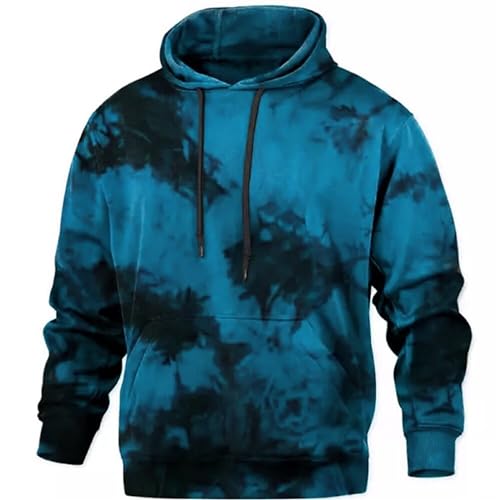 Mens Sweatshirt Hoodie Lightweight Tie Dye Hoodies Long Sleeve Pullover Sweatshirts Drawstring Shirt With Pockets