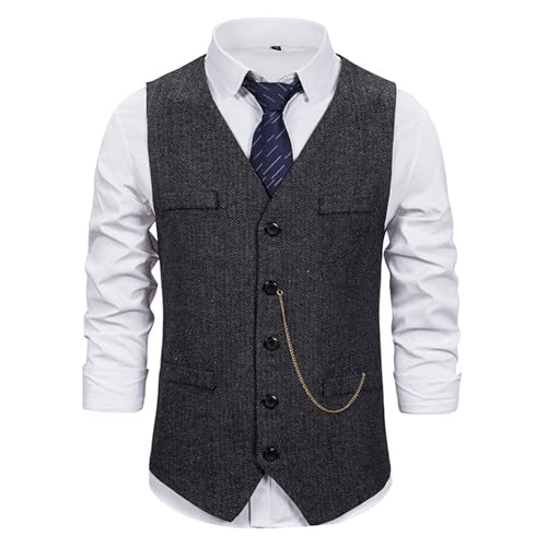 Mashaouyo Chalecos casuales de negocios para hombre, ligeros, ajustados, abrigos de invierno frío, Negro, M