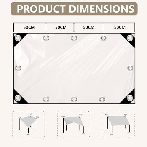 Lona de protección multiusos transparente para resguardar muebles de jardín 7
