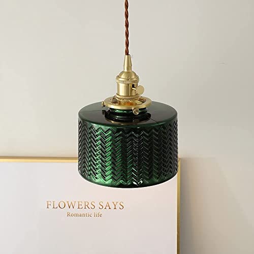 ULLGO Lampada a sospensione in vetro verde vintage...