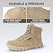 FREE SOLDIER Men's Durable Work Boots 6 Inches Lightweight Waterproof Hiking Boots Suede Leather Tactical Boots(Tan US 10.5)
