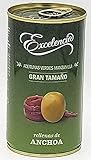  Aceitunas verdes manzanilla rellenas de anchoa, 350 gramos